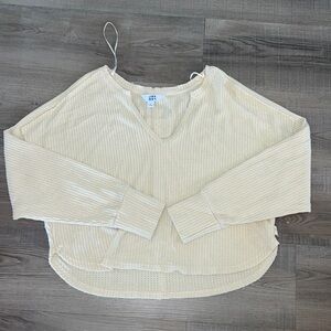 Cropped Waffle Knit Shirt